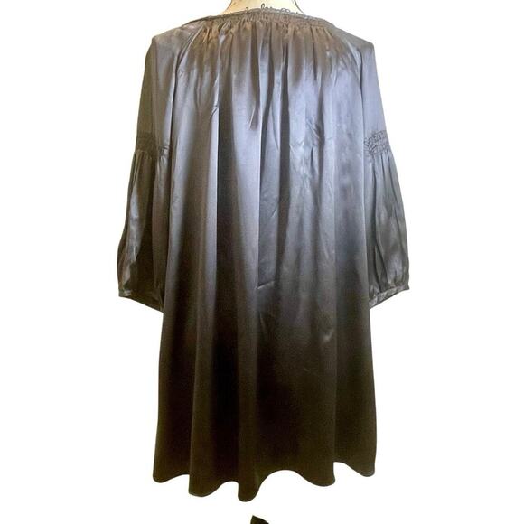 TRULY BY PART TWO TUNIC DRESS SILK GRAY SHINY SZ 6 EMBELLISHED CHIC WHIMSICAL - Picture 15 of 16